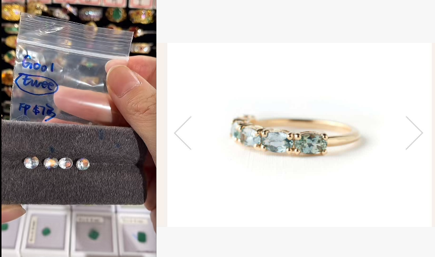 Miya-custom S925 Silver Ring, Five-Layer yellow Gold Plated-us6 for 27745