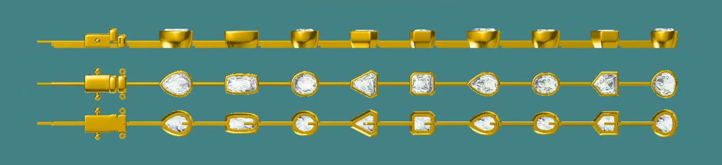 Custom S925 Silver Bracelet, 18K Gold Plated – Length: 17cm