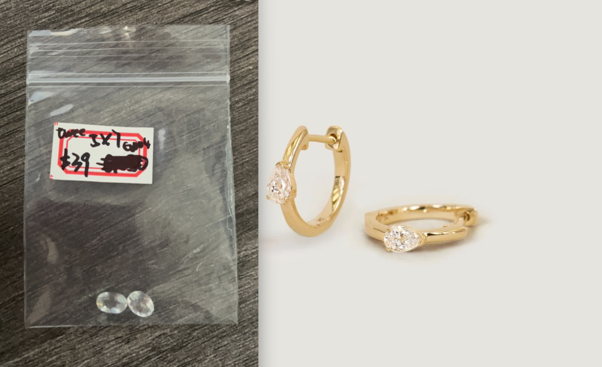 Miya-Custom S925 silver earring with five layers of 18K gold plating for 27832
