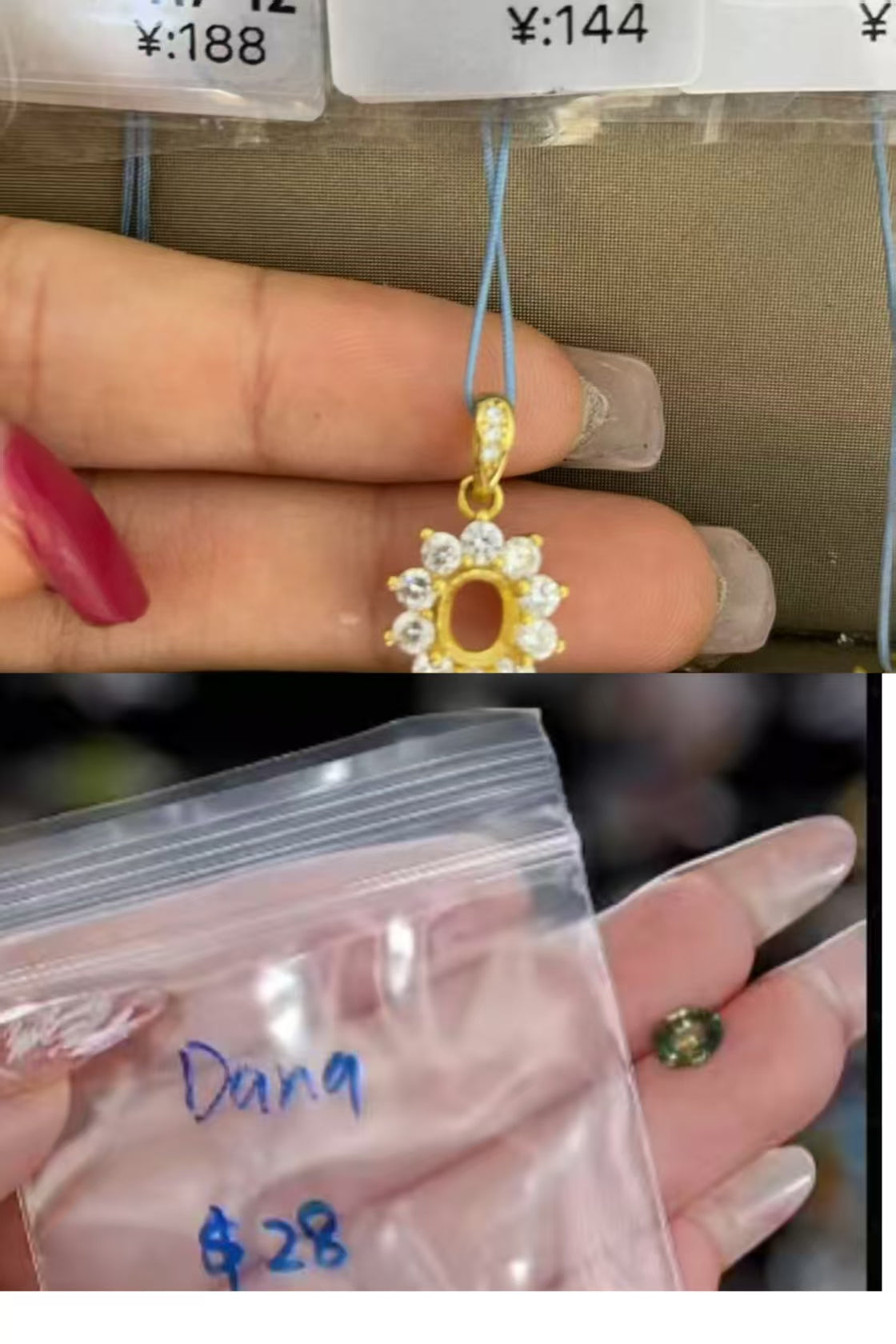 Nini-Gold pendant setting for #28170