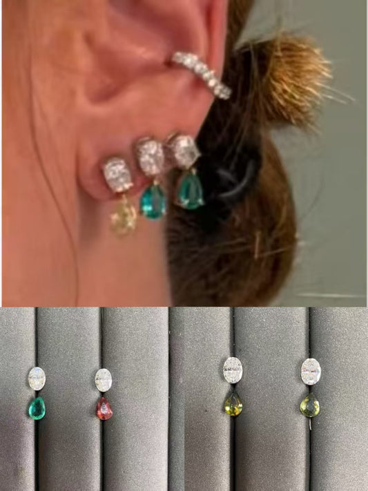 Nini-Custom earrings for #28249, 28541, s925 sterling silver plated with white gold, thick setting.