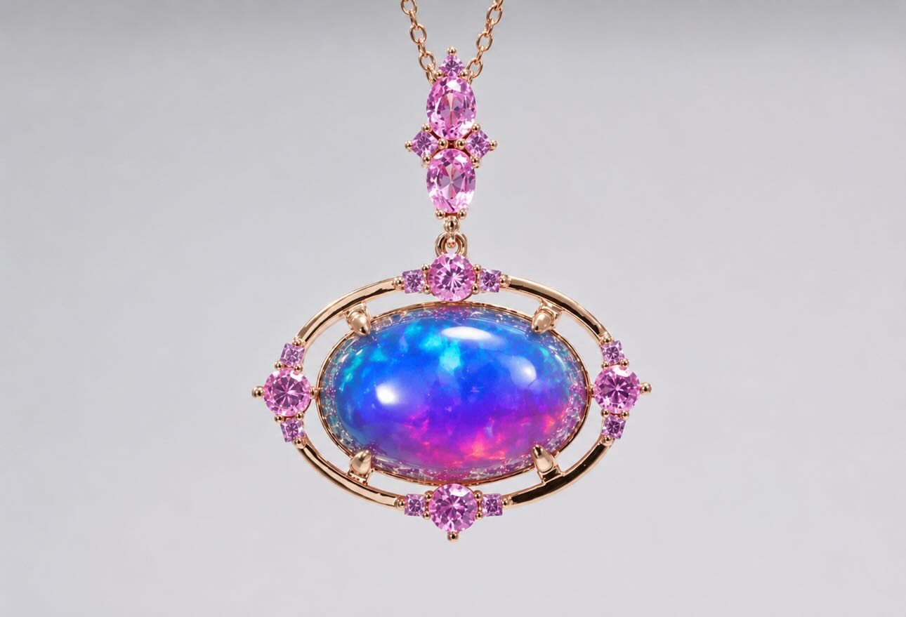 Nini-Custom pendant for #28705, 28708, s925 sterling silver plated with rose gold