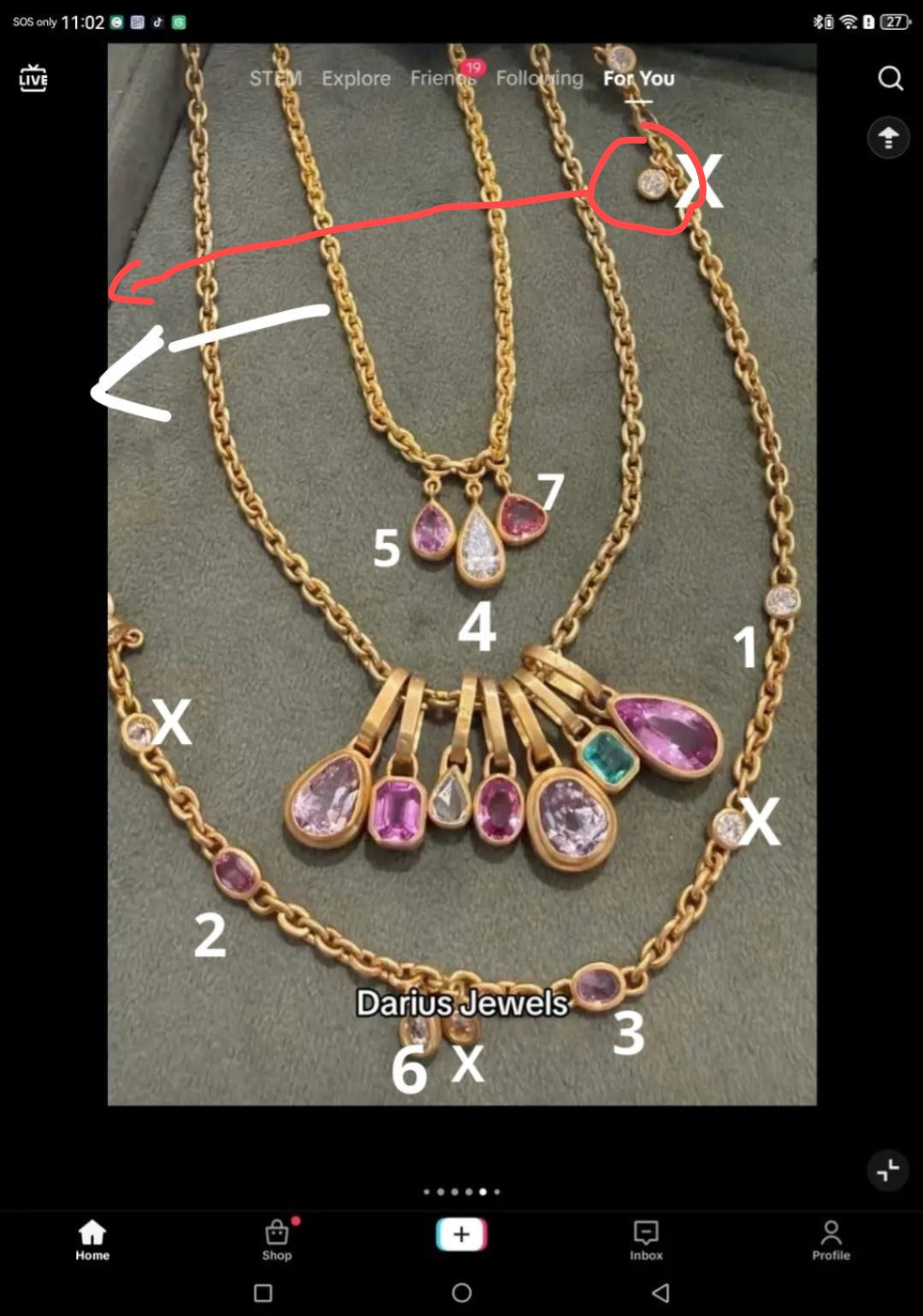 Nini-Custom necklace - S925 sterling silver plated with rose gold - lab-grown diamonds - for #28035
